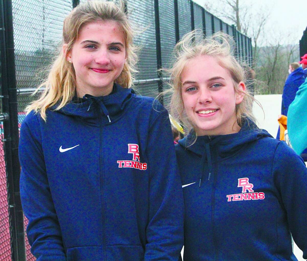 Cortney Myers (right) and Lauren Wilcox have been starring at No. 4 doubles for Big Rapids tennis.