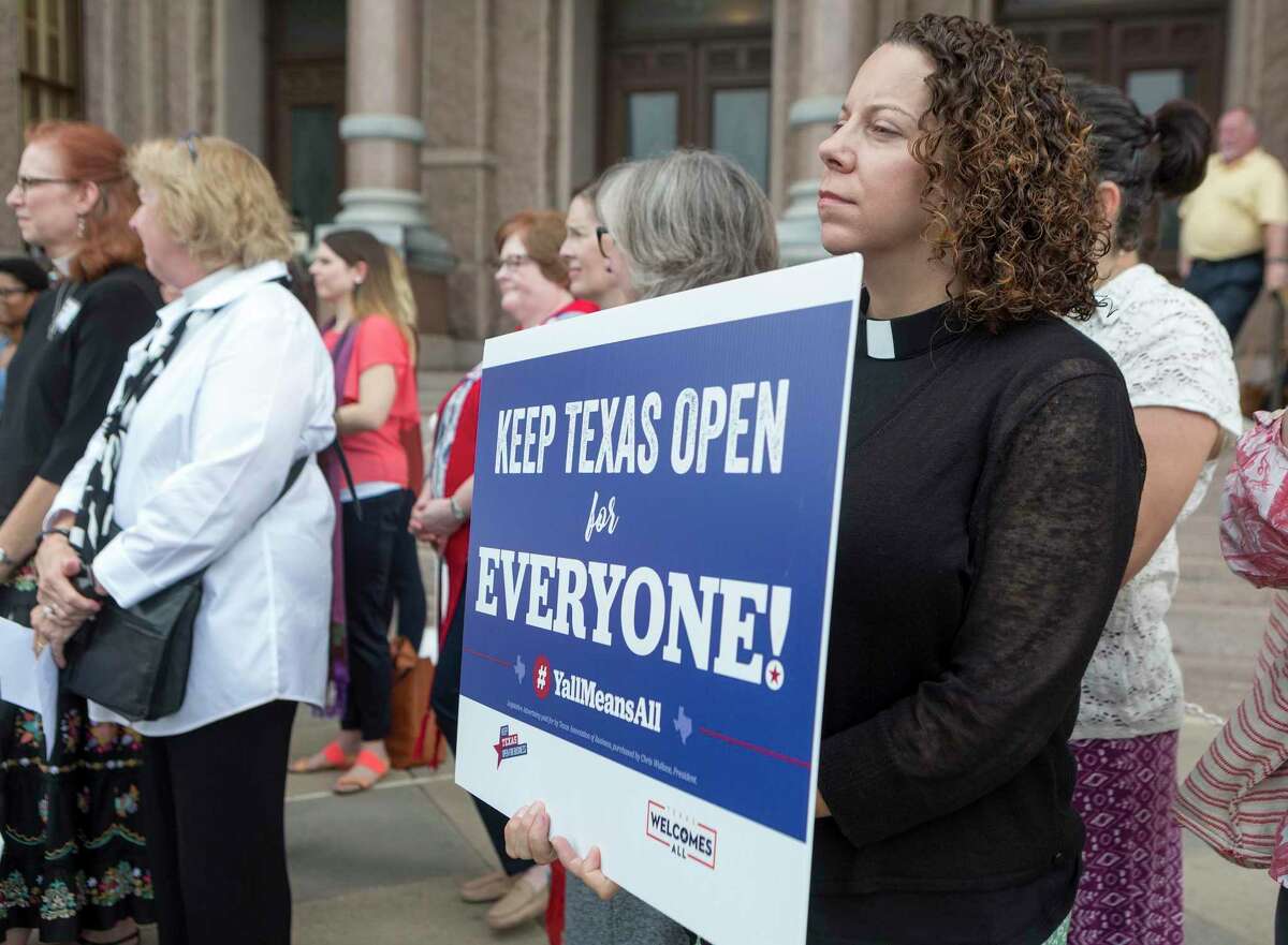 Protesters denounce the bathroom bill of 2017. Do such bills bolster or diminish Texas’ reputation as a business friendly and welcoming state?