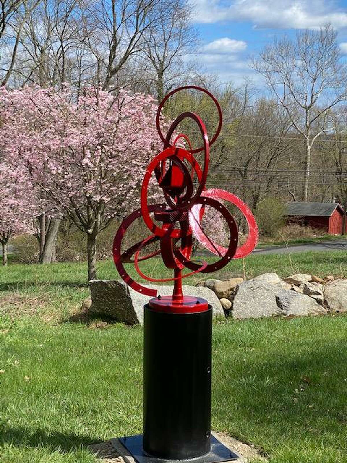 This is one of the five whimsical sculptures recently donated to the Weston Historical Society by the Daniel E. Offutt, III Charitable Trust for the new Daniel E. Offutt, III Sculpture Garden at the Coley Homestead, localed at 104 Weston Road, in Weston. The sculptures were created by Daniel E. Offutt, III at his Weston studio, and were displayed at his former home on Kettle Creek Road in Weston. The public is invited to view the Daniel E. Offutt, III Sculpture Garden. The grounds are open every day from dawn until dusk. Offut was a Weston philanthropist.