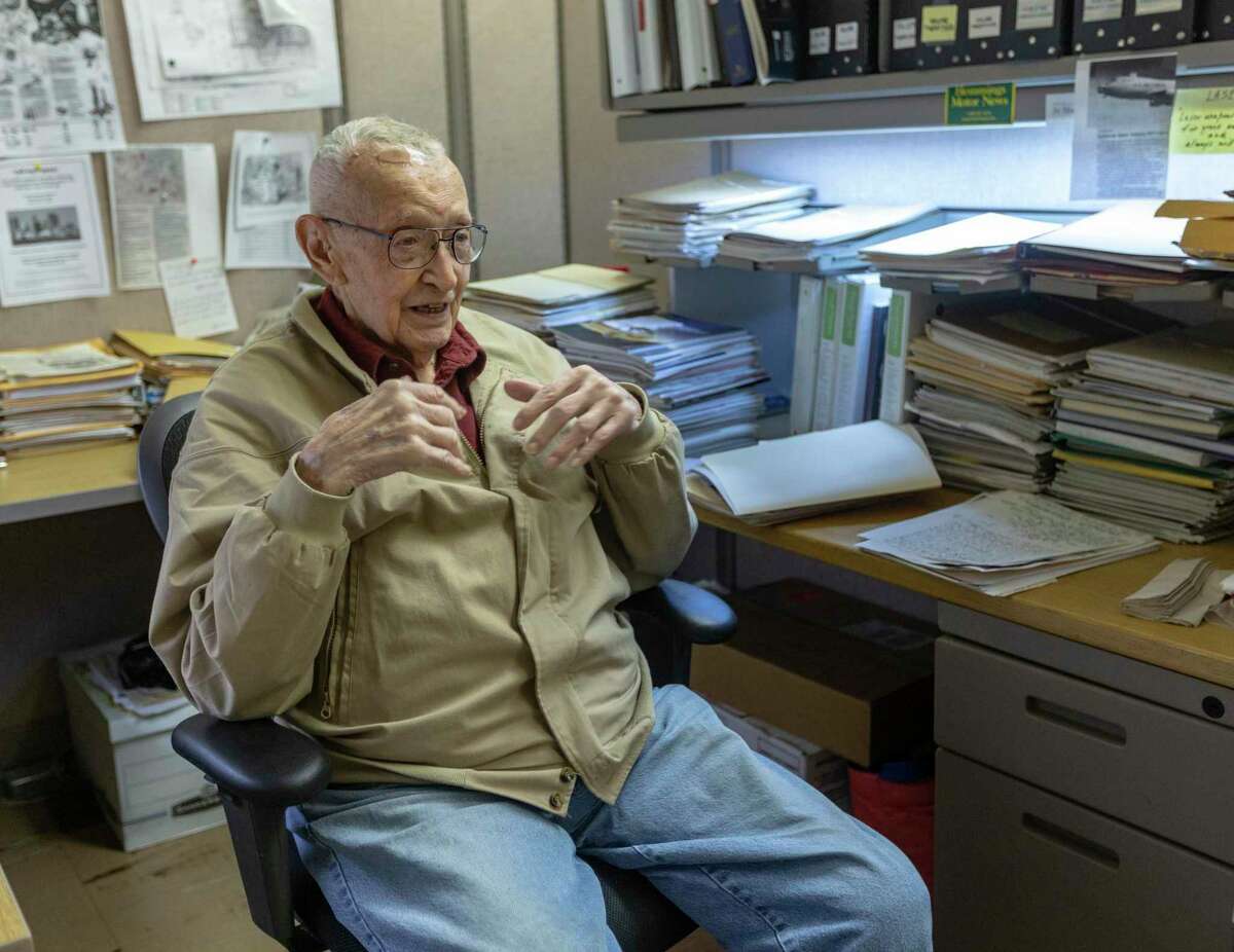Dr. Tom Tredici is shown in his office in Building 170 at Brooks City Base in this December 2019 photo. Tredici, who died Wednesday, helped design the gold visor Apollo astronauts used to protect their eyes while walking on the moon, but also led a team that changed the rules on who could and could not fly in the Air Force.