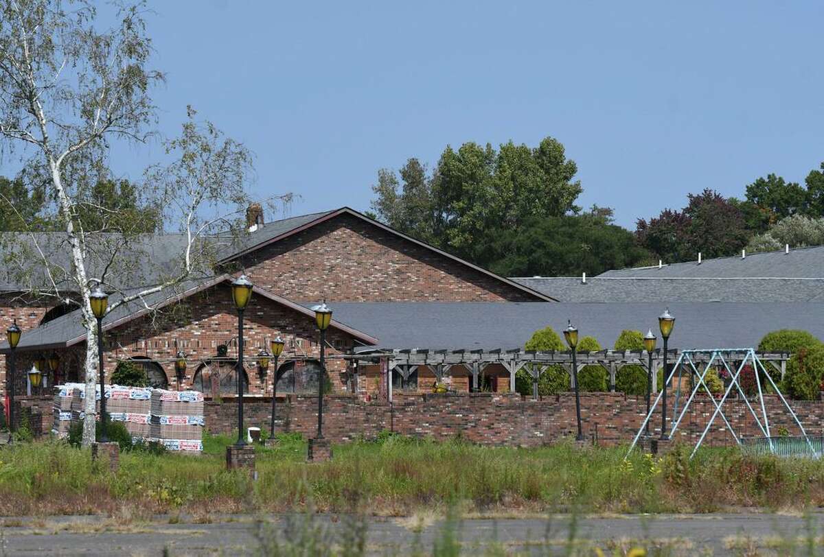 Exterior of the old Friar Tuck resort on Friday, Sept. 25, 2020, in Catskill, N.Y. Chinese investors have big plans for the long-dormant Catskill Friar resort including water park, skating rink and retail village. Resort is over 200 acres in Catskill but needs major renovation. (Will Waldron/Times Union)