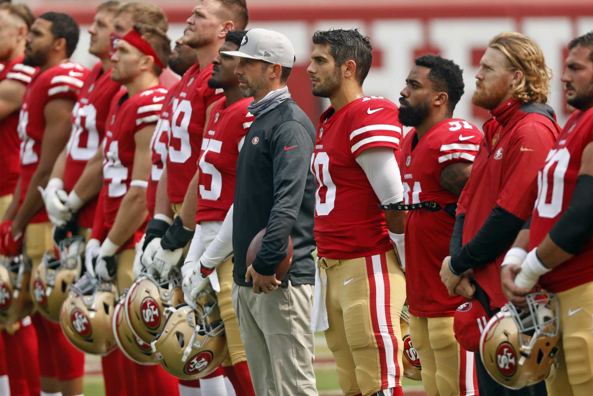 49ers' Jimmy Garoppolo returns to practice, Trey Lance sits out