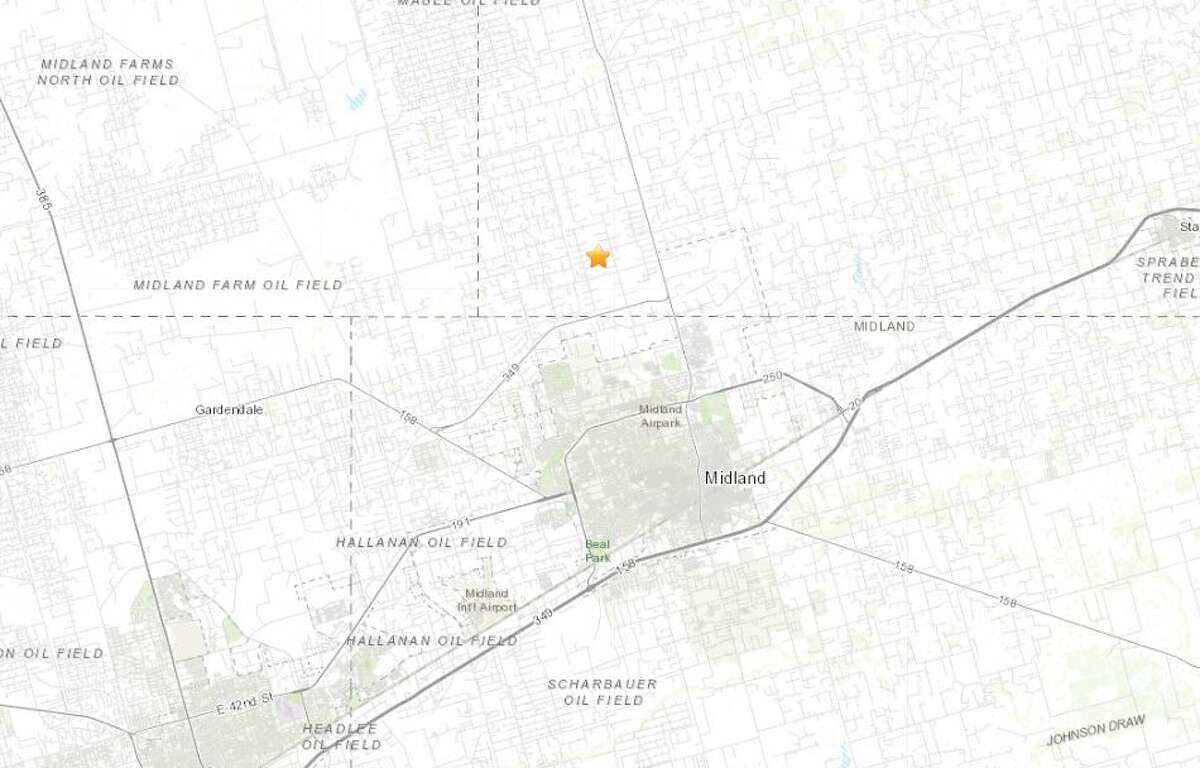EarthquakeTrack.com reported Friday that a 3.2-magnitude quake hit at 5:15 a.m. The quake took place around 8.6 miles north-northwest of Midland. Its depth was 4.34 miles, according to the website. The United States Geological Survey also confirmed the quake.
