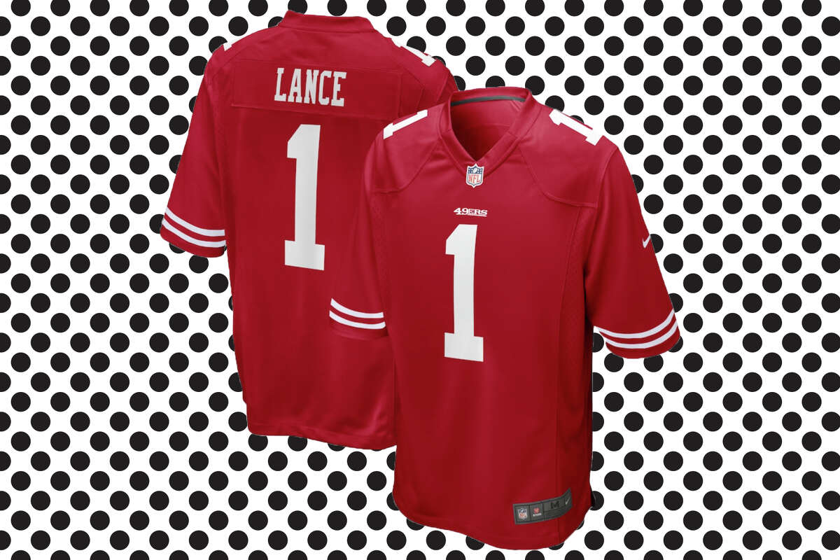 Trey Lance's official San Francisco 49ers jersey for sale at NFL Shop for $119.99.