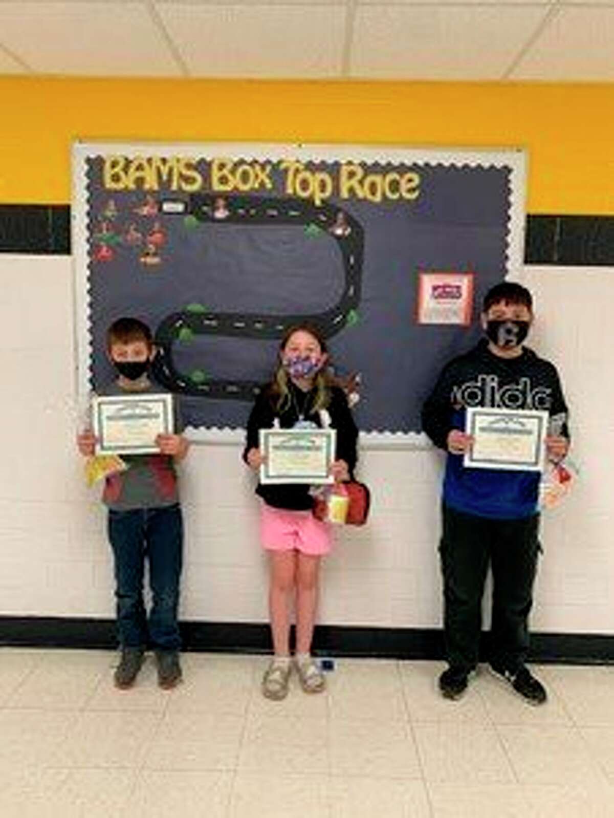 Bad Axe Middle School announces their April Citizens of the Month. Pictured are grade 4 Alexander Henry, grade 5 Olivia Cooper and grade 6 Quentin Eisinger. (Submitted Photo)