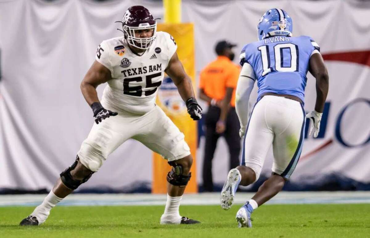 West Brook graduate and Texas A&Mtackle Dan Moore Jr. was drafted in the fourth round by the Pittsburgh Steelers on Saturday.