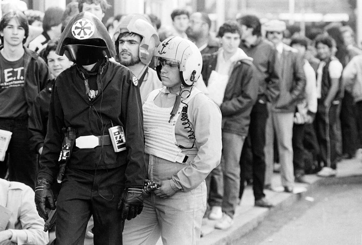 In this May 25, 1983 file photo, fans await a showing of "Star Wars: Return of the Jedi." 