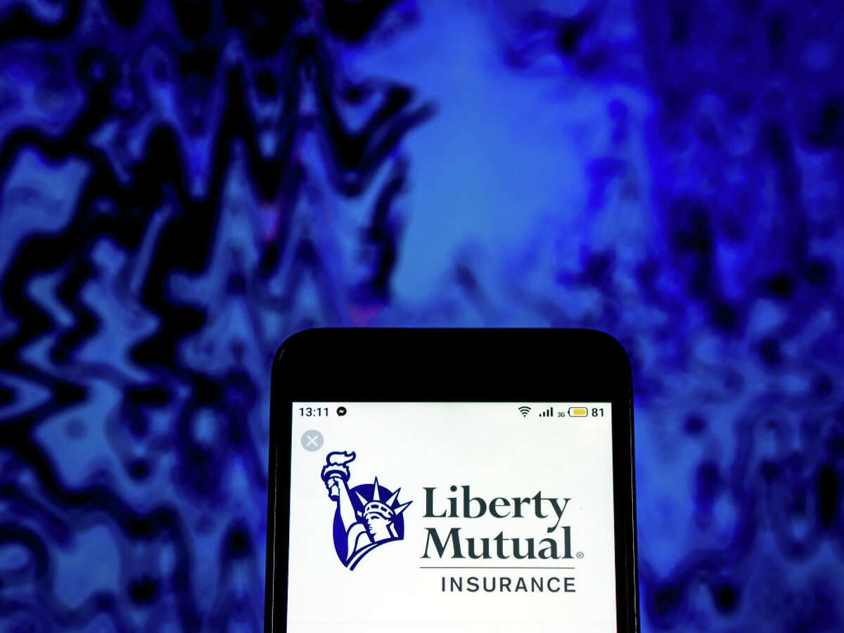 In this photo illustration, the Liberty Mutual Insurance company logo seen displayed on a smartphone.
