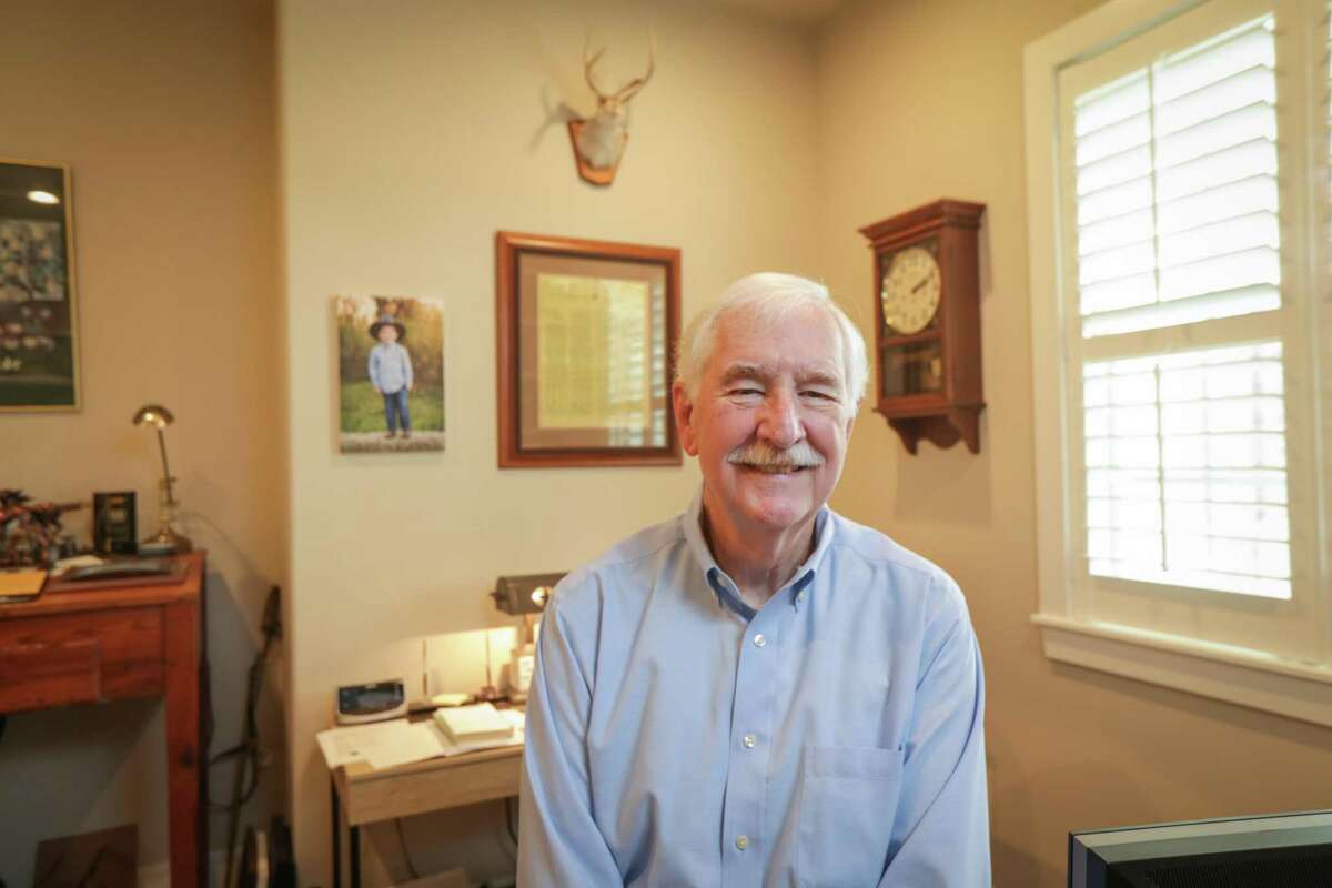Dr. Jim Gaines, economist at the Texas Real Estate Research Center at Texas A&M University poses for a photo at his home Thursday, April 29, 2021, in College Station.