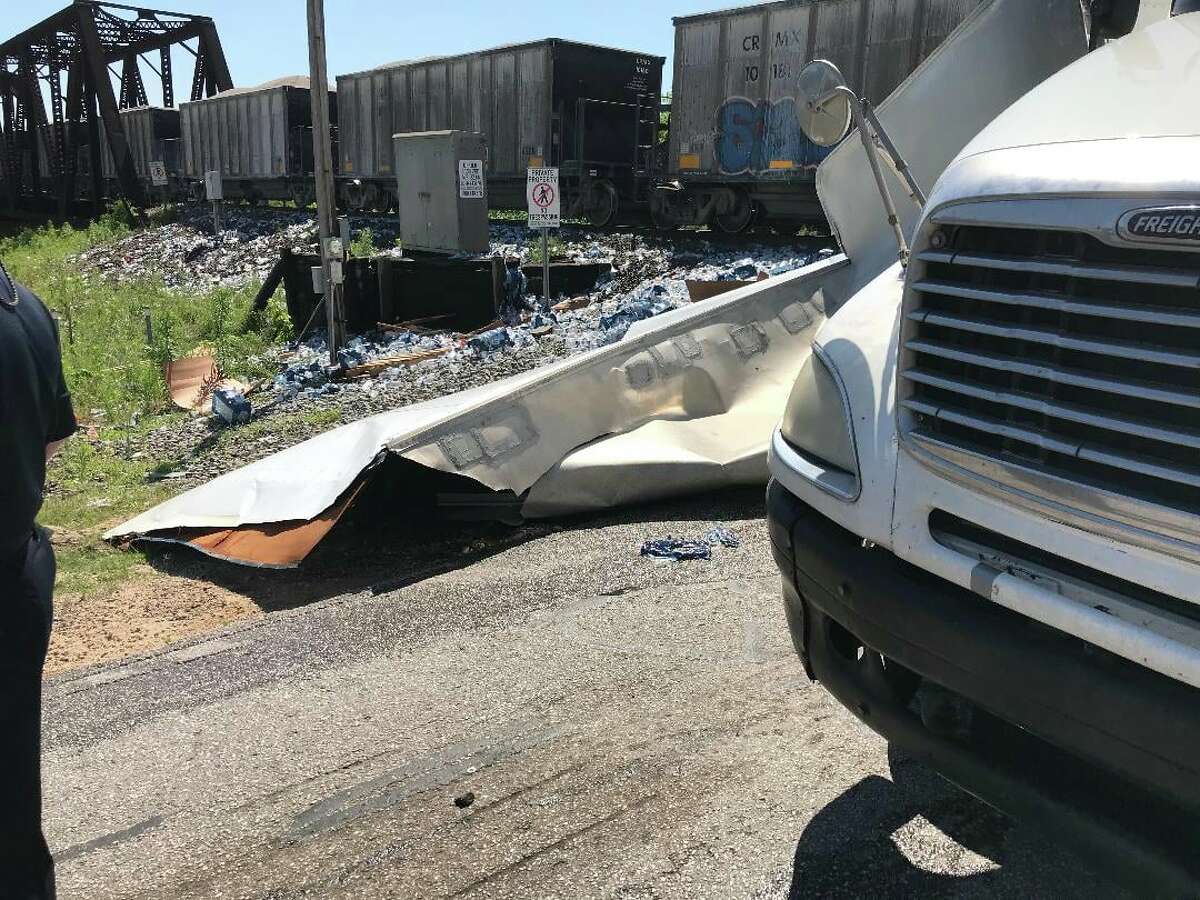 A train and 18-wheeler crashed on 2nd Street in Richmond on Wednesday, May 5, 2021. 