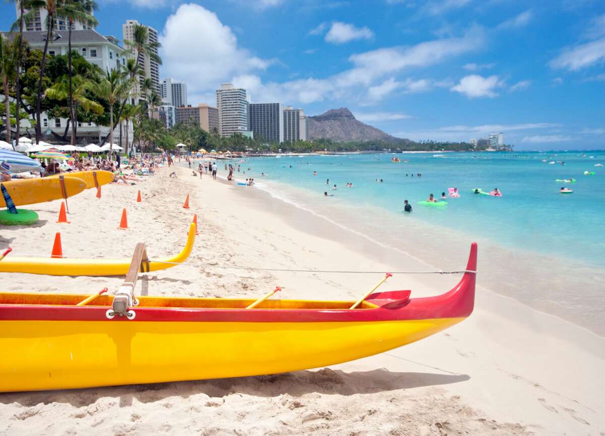 Waikiki Beach with outrigger canoes and Diamond Head in background. Waikiki, Honolulu, Oahu, Hawaii, USA WORST 1. Hawaii Total score: 28.61 Opportunity and Competition: 28 out of 51 Law Enforcement Training Requirements: 37 out of 51 Job Hazards and protections: 18 out of 51 Source: WalletHub