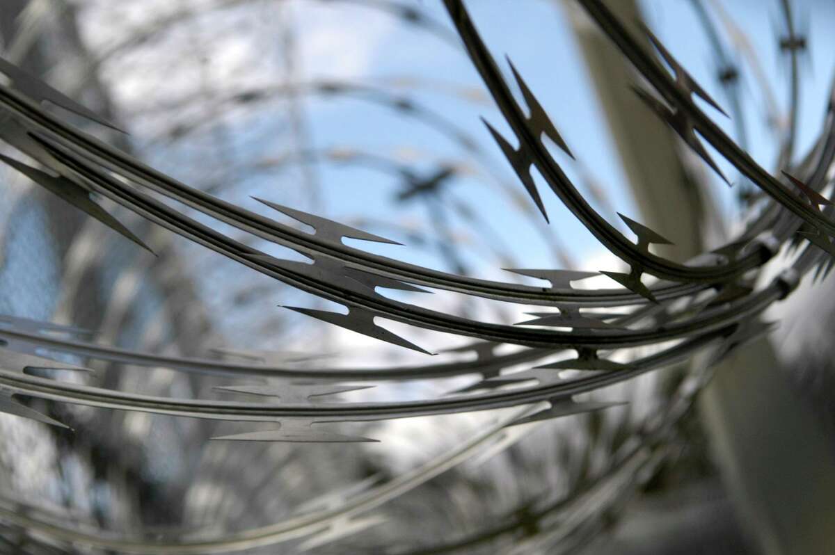 Razer-edged wire surrounding sections of Garner Correctional Facility in Newtown.