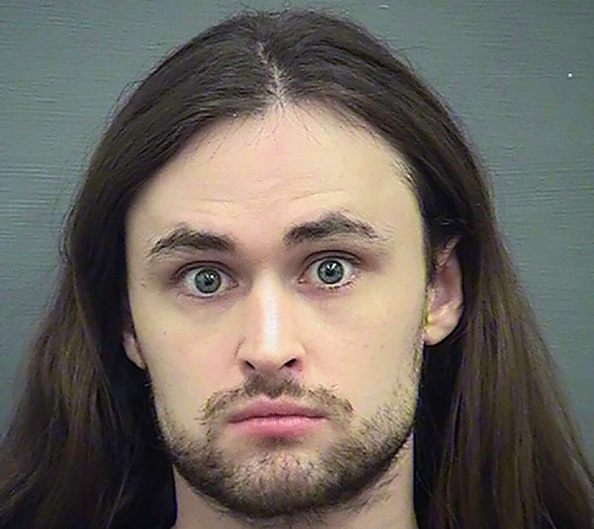 In an undated image provided by the Alexandria Sheriff's Office, John Cameron Denton, 27, of Montgomery, Texas, a former leader of the Atomwaffen Division, a paramilitary neo-Nazi group. Denton was sentenced to three and a half years in prison on Tuesday, May 4, 2021, for his role in a “swatting” scheme whose targets included journalists, a sitting cabinet secretary and a predominantly Black church, federal prosecutors said. A progressive church in Schenectady's Stockade neighborhood was also targeted. (Alexandria Sheriff's Office via The New York Times) -- FOR EDITORIAL USE ONLY. --