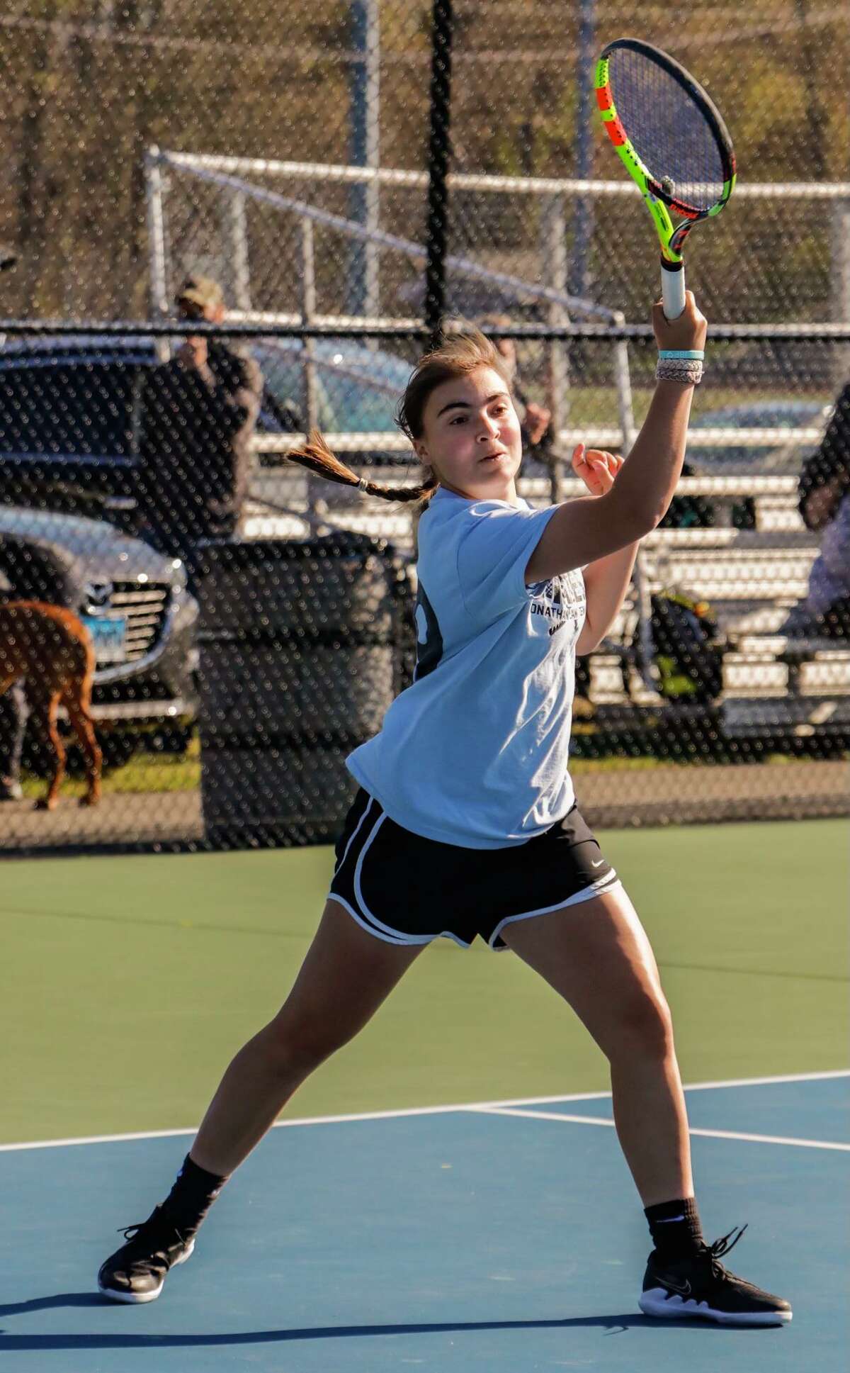 Lucia Pino earned All-State as a freshman. She is 10-0 at No. 1 singles as a junior.