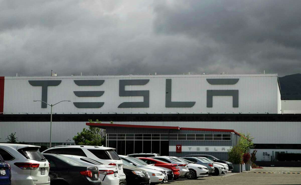 The Tesla plant in Fremont, Calif. Murder charges were filed Thursday against a Tesla employee accused of fatally shooting a co-worker outside of the auto plant after an argument.