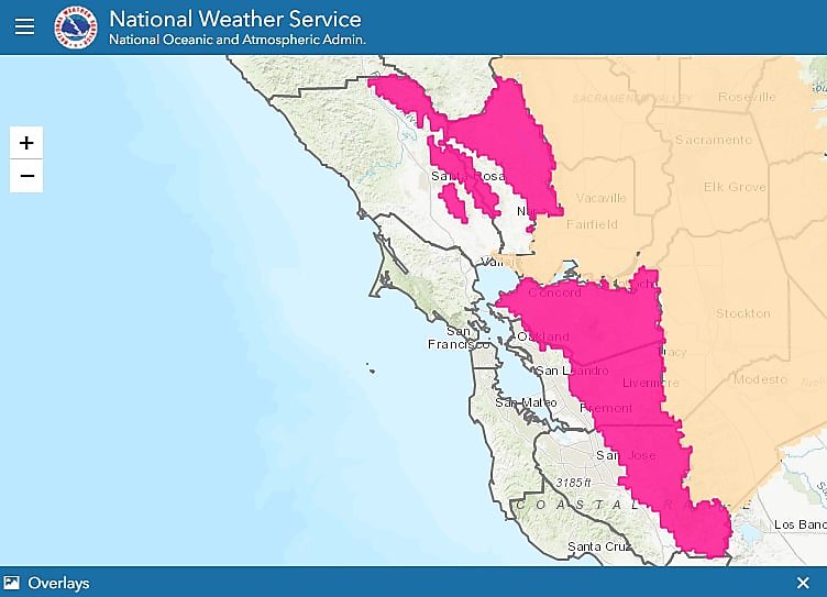 These parts of the S.F. Bay Area will be under a red flag warning this ...