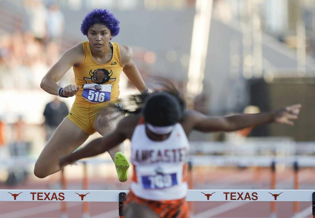 Desirae Roberts of Fort Bend Marshall competes in the girls 300-meter hurdles during the Class 5A UIL Track and Field Championships at Mike A. Myers Stadium, Friday, May 7, 2021, in Austin.