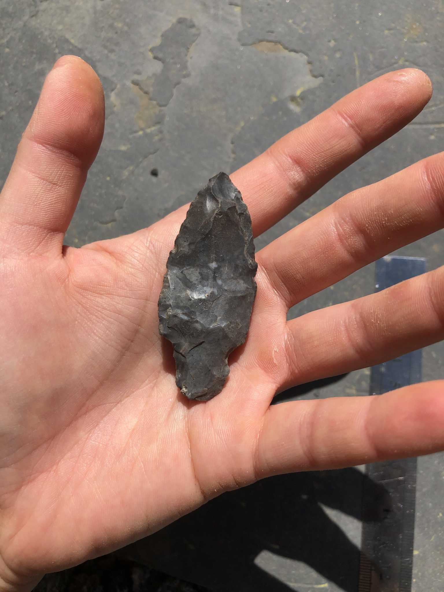 ancient obsidian arrowhead