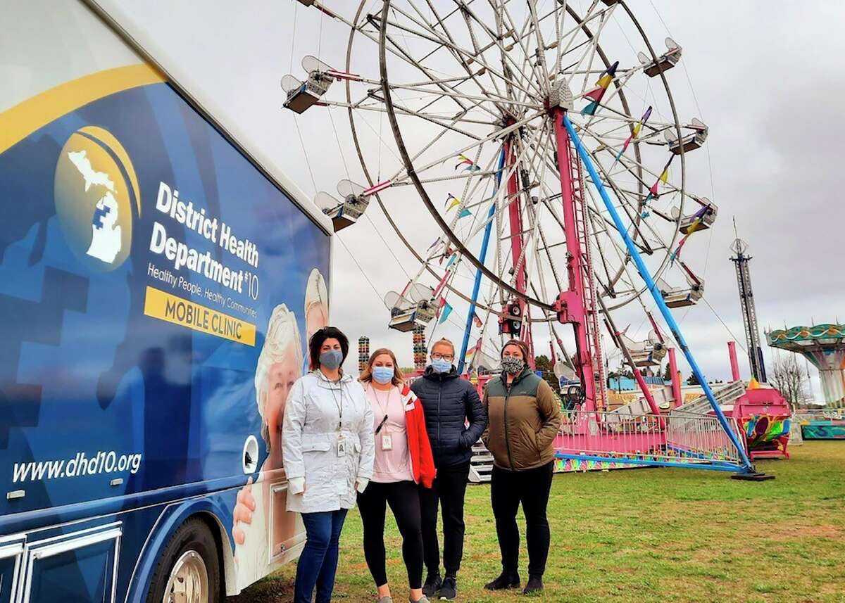 Health officials traveled to Mesick to offer COVID-19 vaccines to workers and attendees at the Mushroom Festival. (Courtesy photo)
