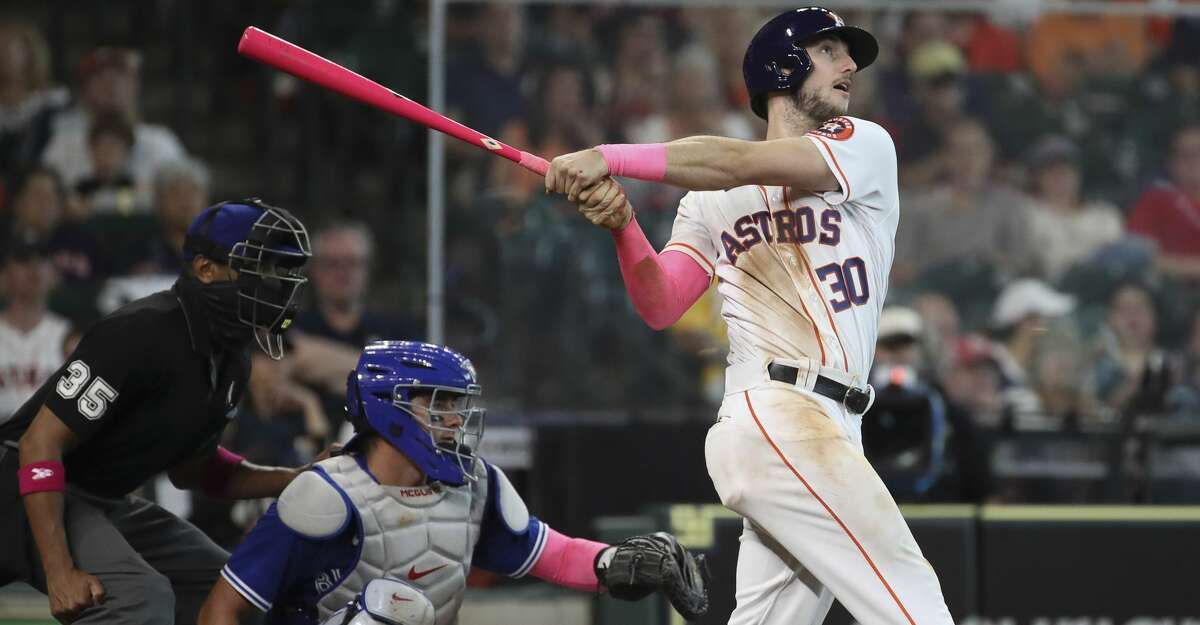 Houston Astros right fielder Kyle Tucker (30) bats in the bottom