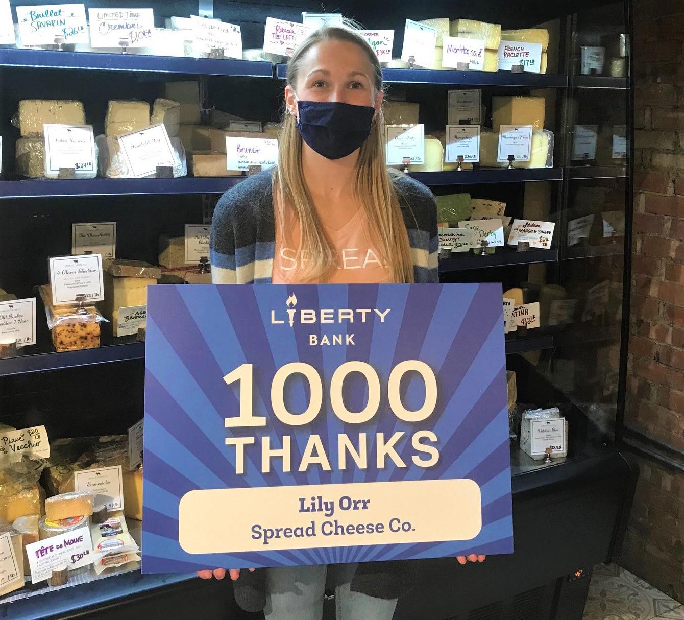 Liberty Bank gives ‘1,000 Thanks’ to Middletown’s Spread Cheese Co.