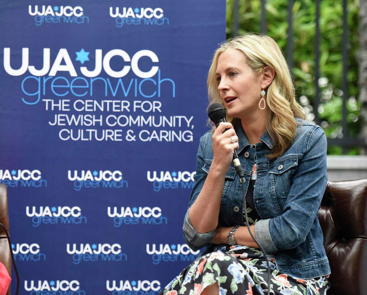 Author Lauren Weisberger spoke about her novel “When Life Gives You Lululemons” at J House in Greenwich in 2018.