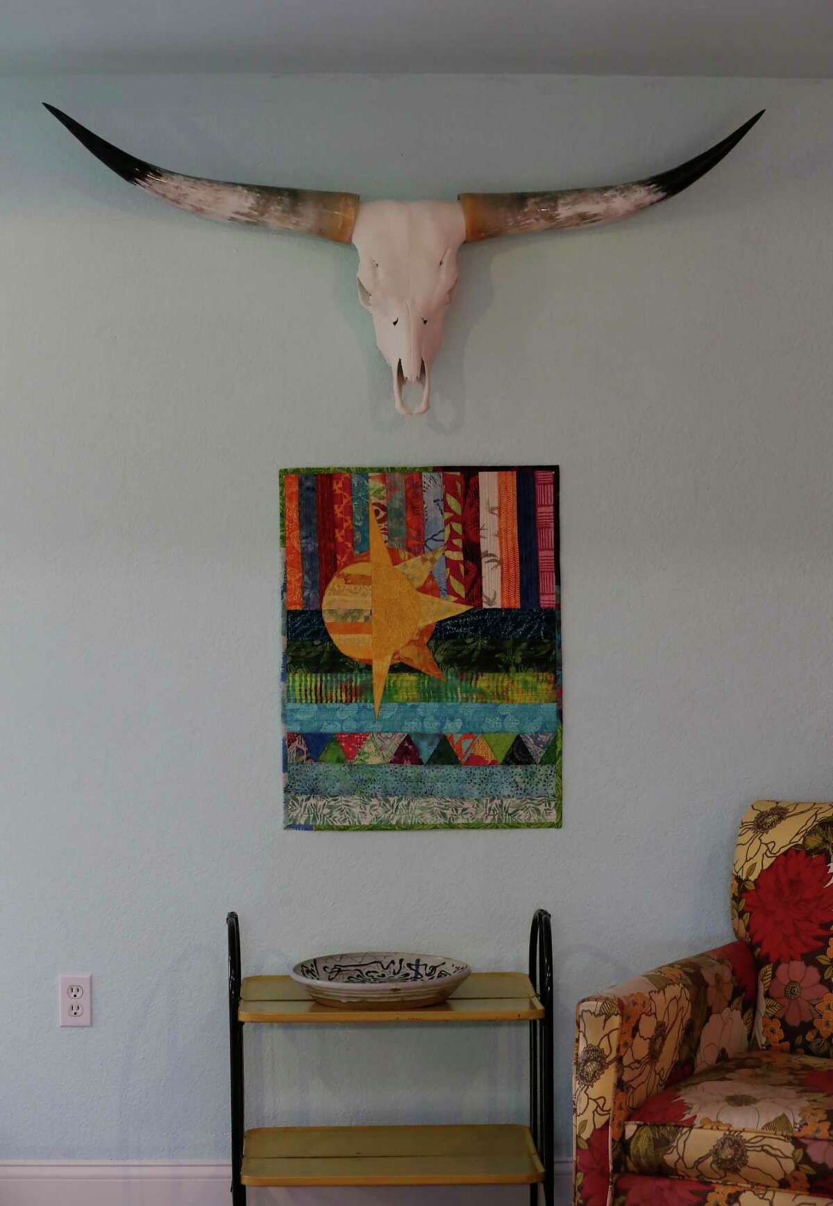 Susan Logrbrinck decorated much of the home with her textile art.