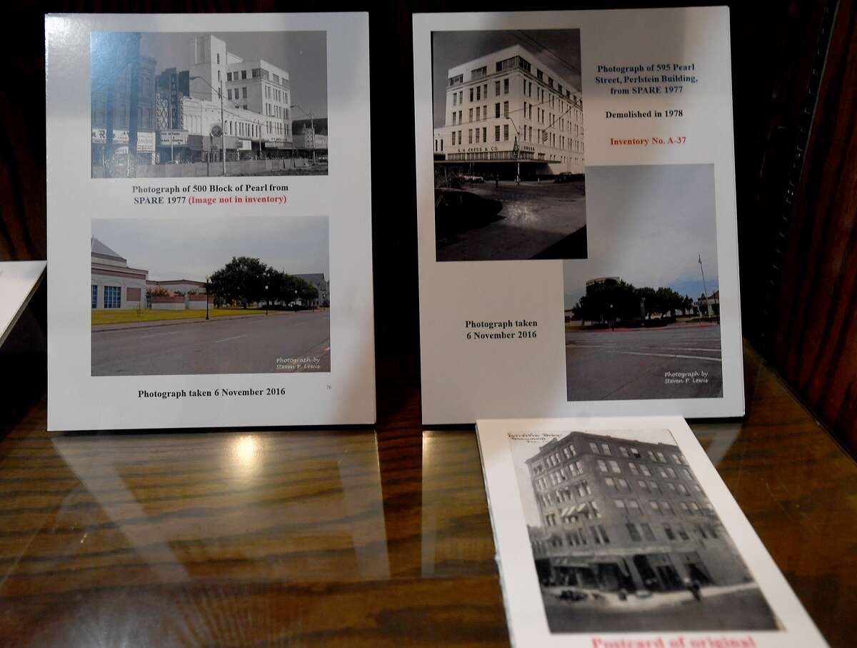 The Jefferson Counnty Mini-Museum has a new exhibit in the courthouse showcasing historical buildings paired with what they look like now. Photo made Tuesday, May 11, 2021 Kim Brent/The Enterprise