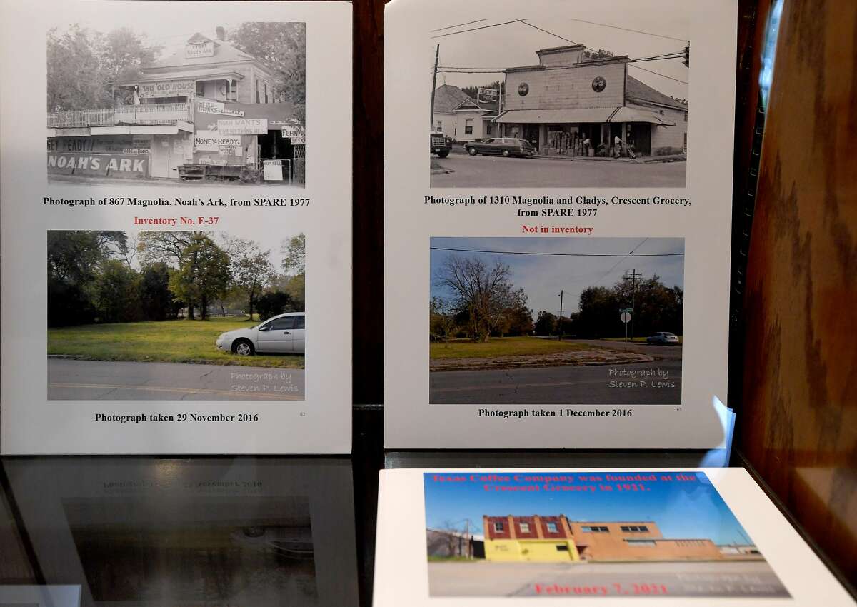 The Jefferson Counnty Mini-Museum has a new exhibit in the courthouse showcasing historical buildings paired with what they look like now. Photo made Tuesday, May 11, 2021 Kim Brent/The Enterprise