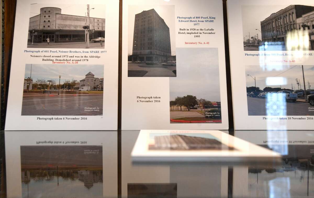 The Jefferson Counnty Mini-Museum has a new exhibit in the courthouse showcasing historical buildings paired with what they look like now. Photo made Tuesday, May 11, 2021 Kim Brent/The Enterprise