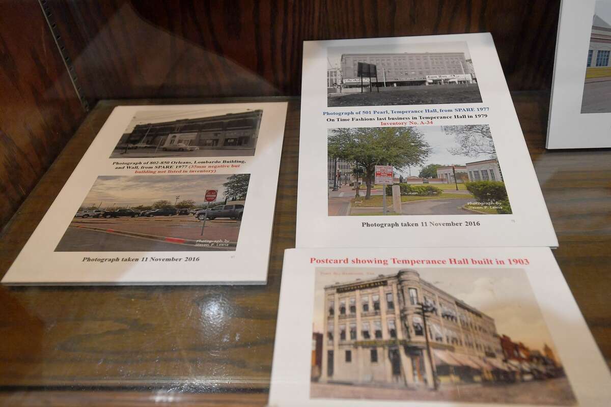 The Jefferson Counnty Mini-Museum has a new exhibit in the courthouse showcasing historical buildings paired with what they look like now. Photo made Tuesday, May 11, 2021 Kim Brent/The Enterprise