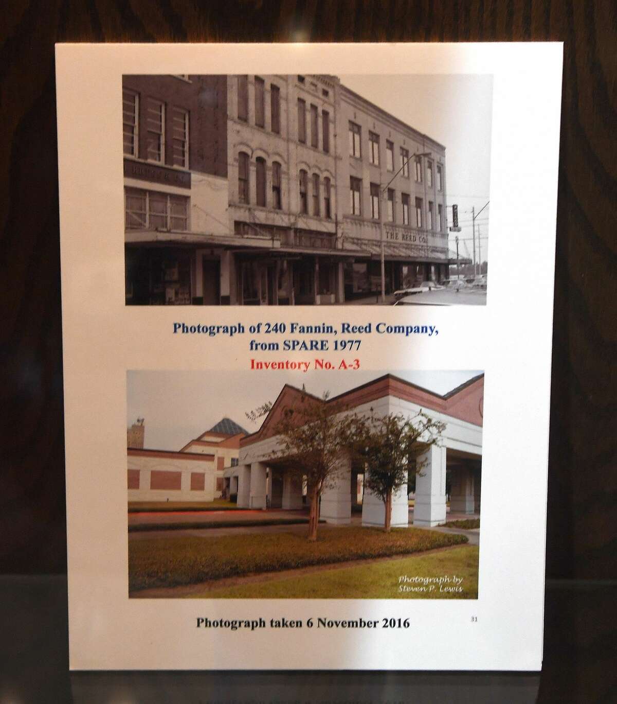 The Jefferson Counnty Mini-Museum has a new exhibit in the courthouse showcasing historical buildings paired with what they look like now. Photo made Tuesday, May 11, 2021 Kim Brent/The Enterprise