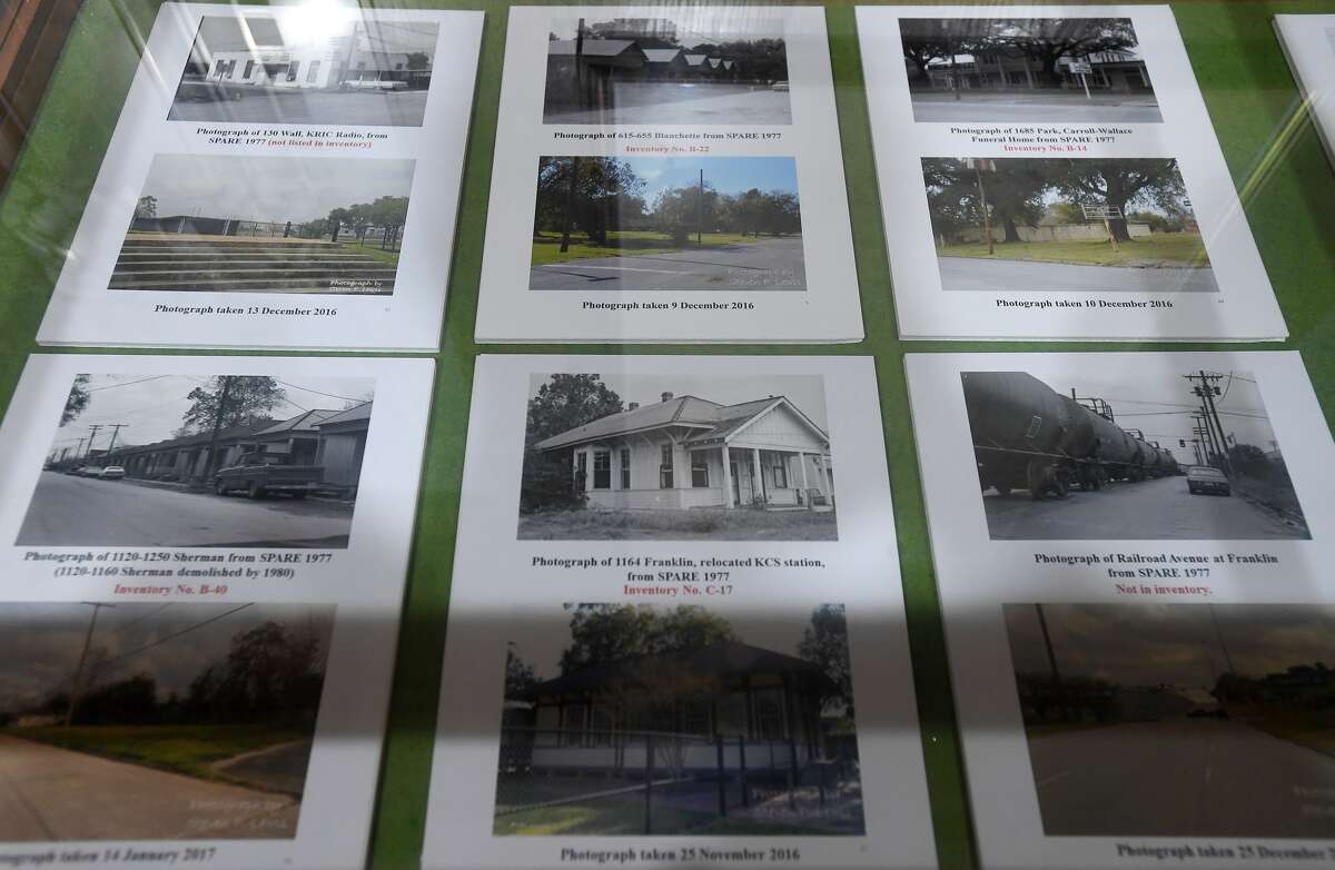 The Jefferson Counnty Mini-Museum has a new exhibit in the courthouse showcasing historical buildings paired with what they look like now. Photo made Tuesday, May 11, 2021 Kim Brent/The Enterprise