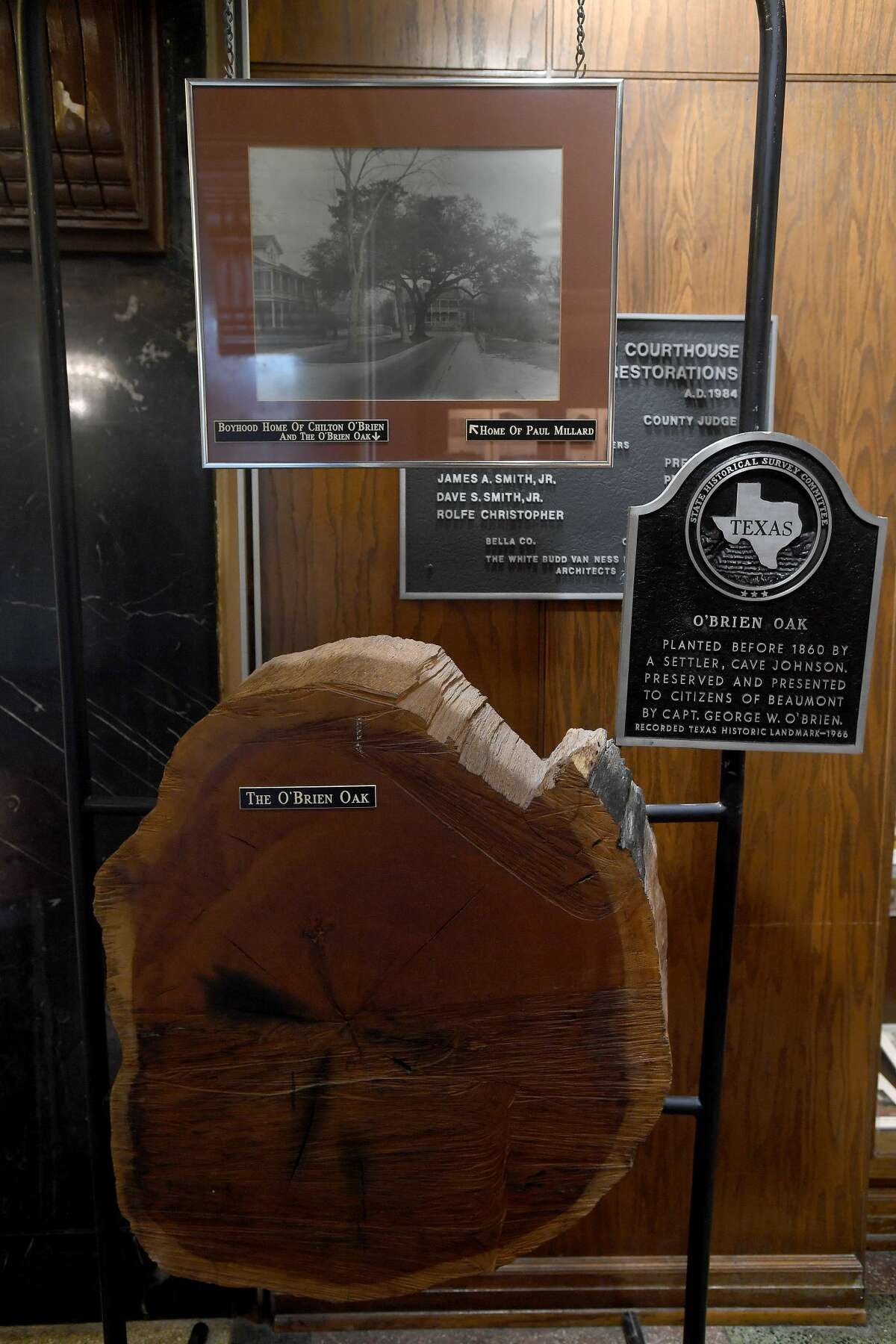The Jefferson Counnty Mini-Museum has a new exhibit in the courthouse showcasing historical buildings paired with what they look like now. Photo made Tuesday, May 11, 2021 Kim Brent/The Enterprise