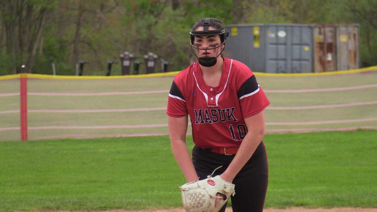 Masuk's Kathryn Gallant pitches against Notre Dame-Fairfield on May 3.