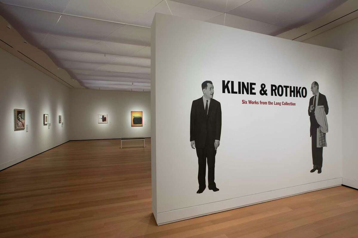 View of the new installation “Kline and Rothko: Six Works from the Lang Collection.”
