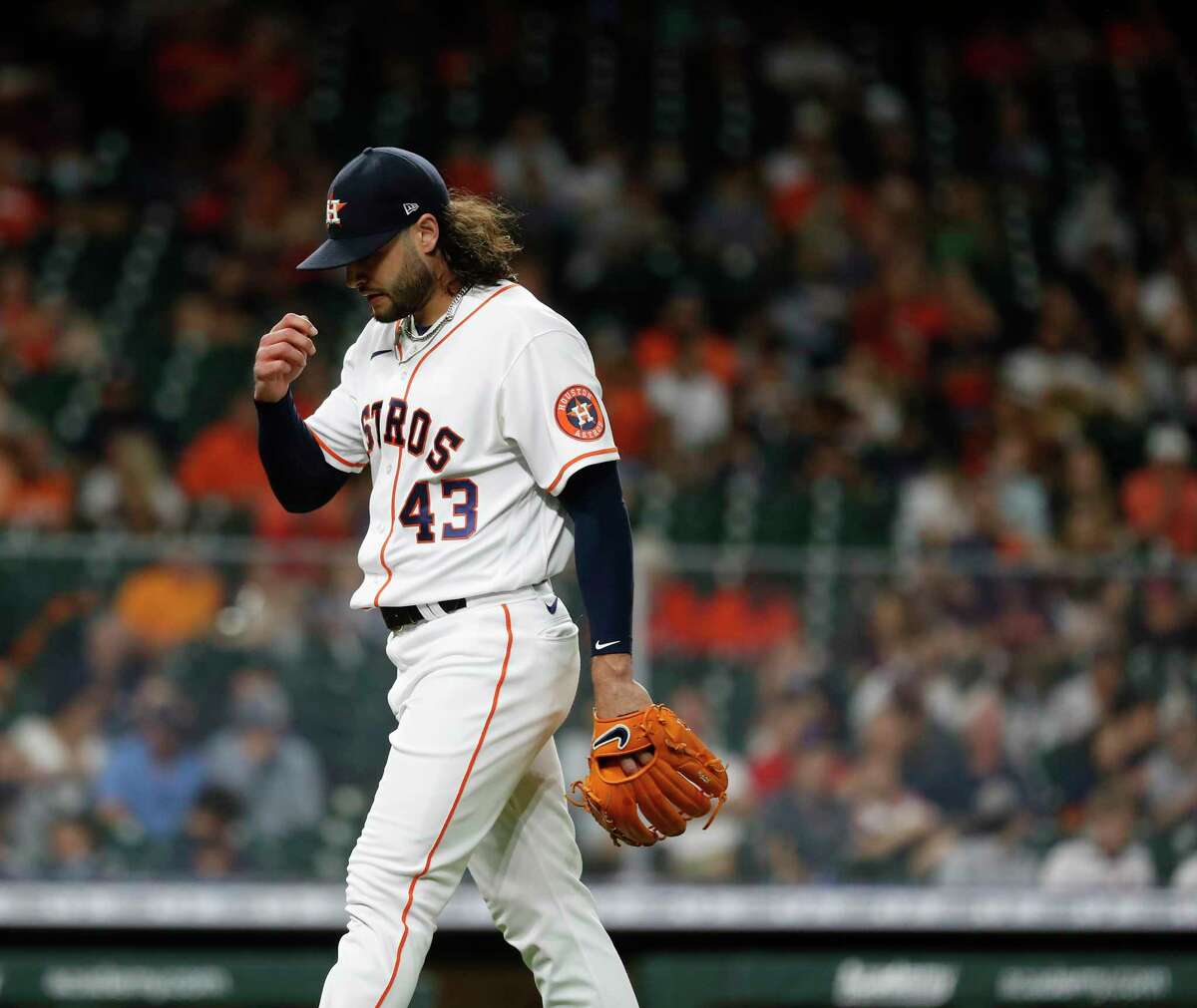 Lance McCullers Jr. turned in eight innings of one-run ball Tuesday night to match Shohei Ohtani before the Astros' bats won the game against the Angels' bullpen.