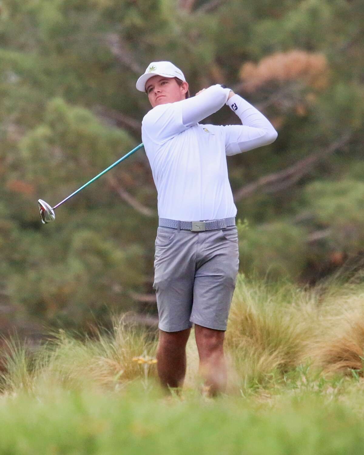 Midland College golfer Samual McKenzie is shown in action during the second round of the NJCAA National Tournament at The Rawls Course in Lubbock on Tuesday.