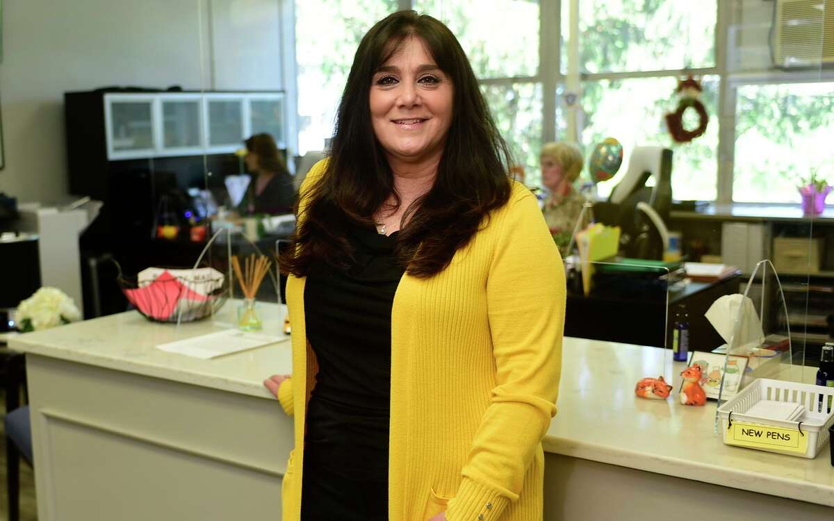 New interim principal at Fox Run Elementary School, Carla Monteiro-Walsh Tuesday, May 11, 2021, in norwalk, Conn. She took over in May and has already applied for the permanent principal position for the coming school year