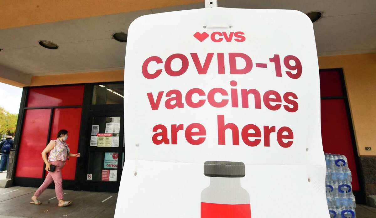 A woman enters a CVS Covid-19 vaccine site in Monterey Park, California on April 27, 2021.