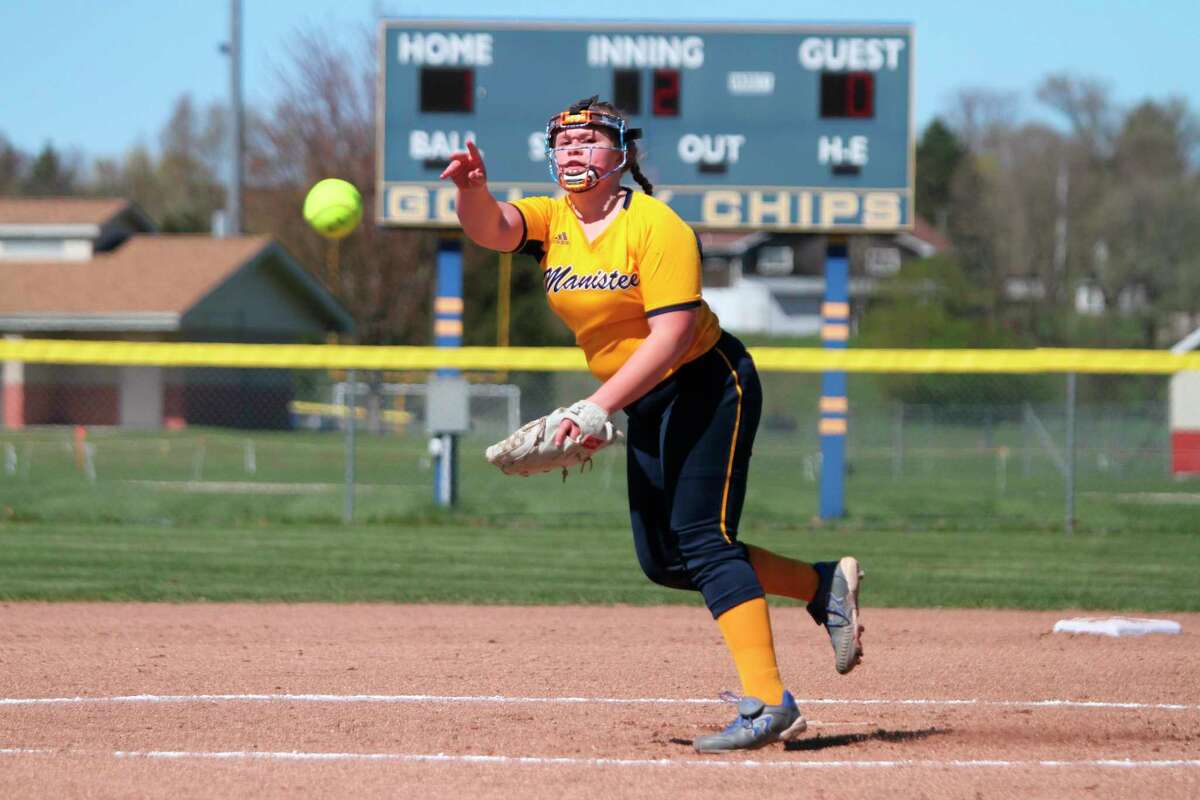 Manistee's Annika Arendt struck out 10 batters during the Chippewas' split with Orchard View on Tuesday. (News Advocate file photo)