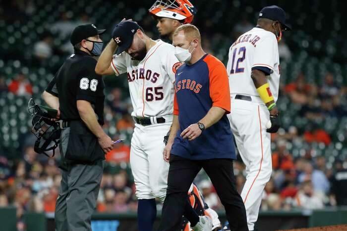 Astros' rout of Angels comes with some concern