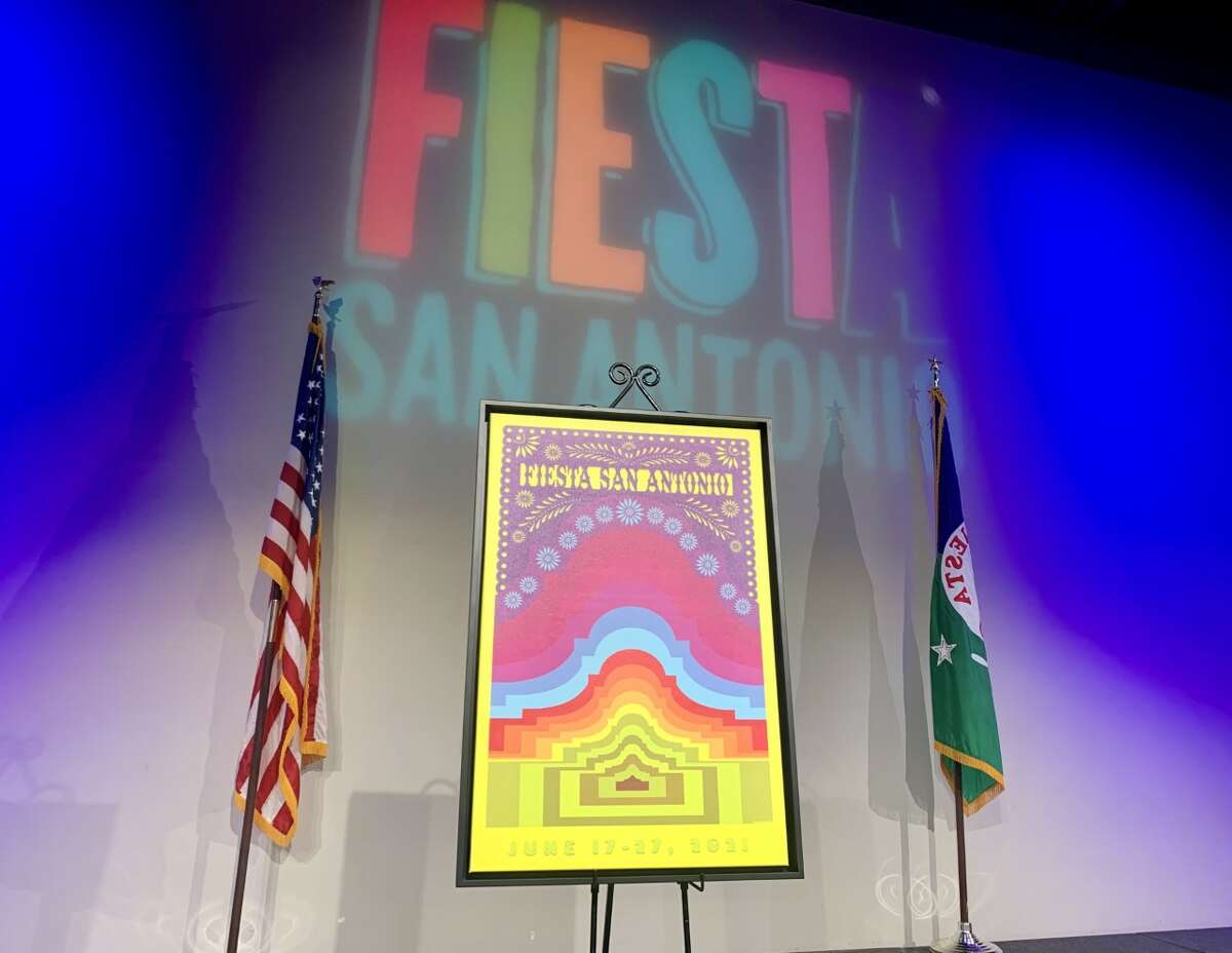 The Fiesta Commission debuted the artwork Wednesday night, 36 days ahead of San Antonio's largest party. This year's poster was designed by Andy Benavides, a native of San Antonio's South Side.