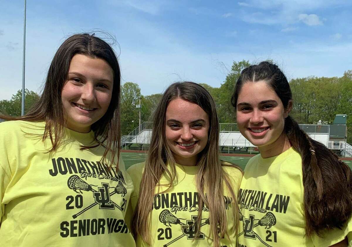 Coach Diana DiGangi's senior captains are Ava Asmussen, Ella Jambor and Jordyn Konlian.