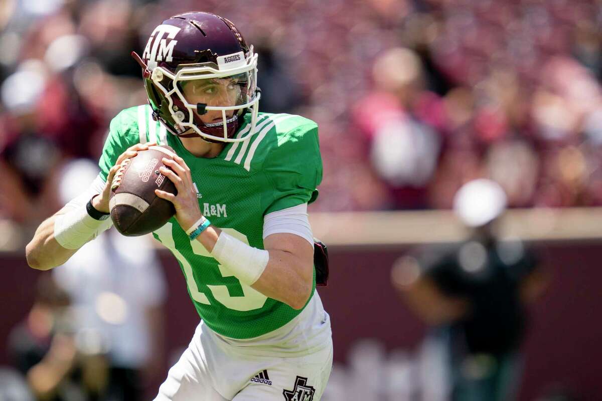 Haynes King, who saw action in two games as a true freshman in 2020, gives Texas A&M a quarterback who can extend plays with his legs.