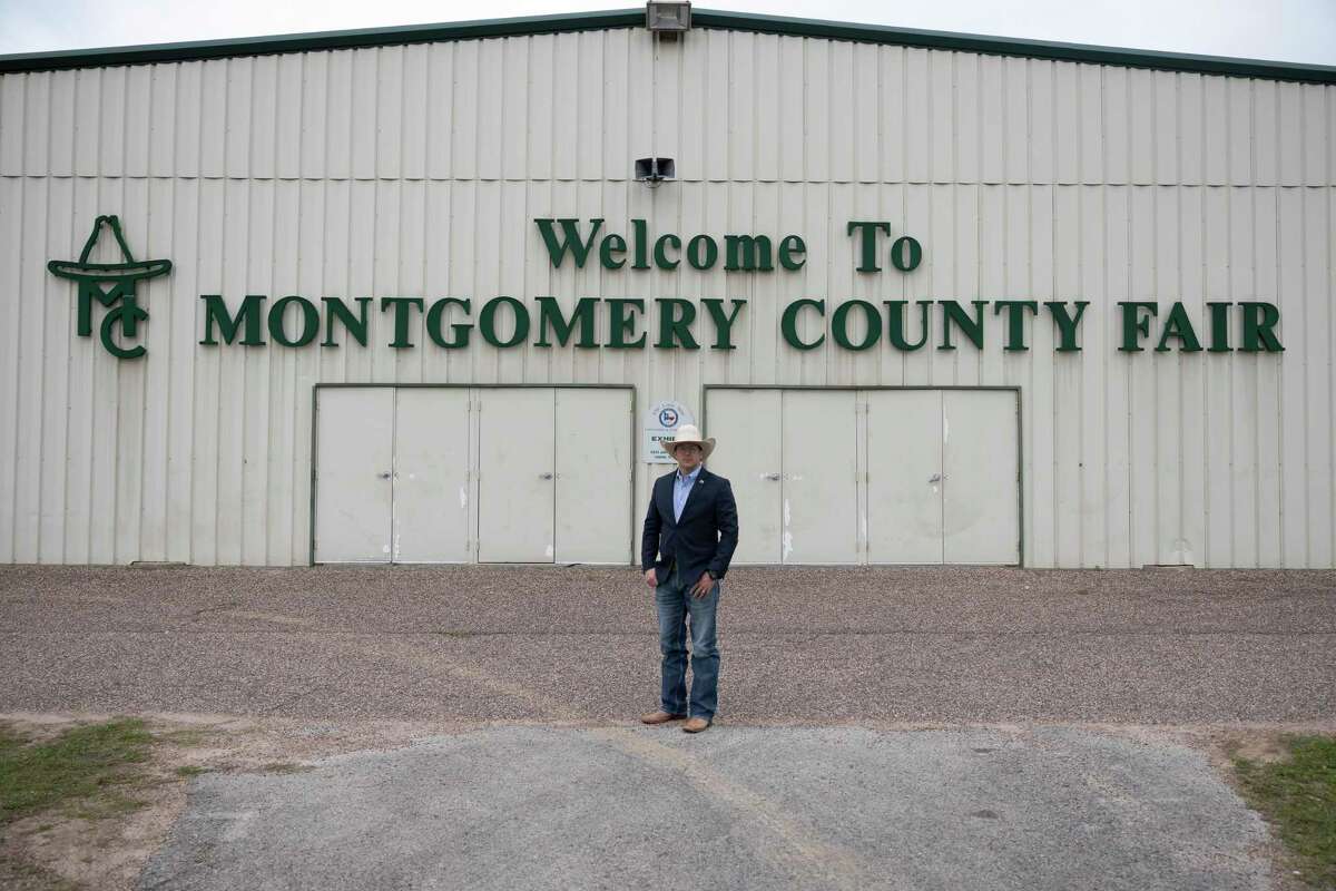 Brian Hayes, executive director of the Montgomery County Fair Association, poses for a portrait on the Montgomery County fairgrounds, Tuesday, May 4, 2021, in Conroe.