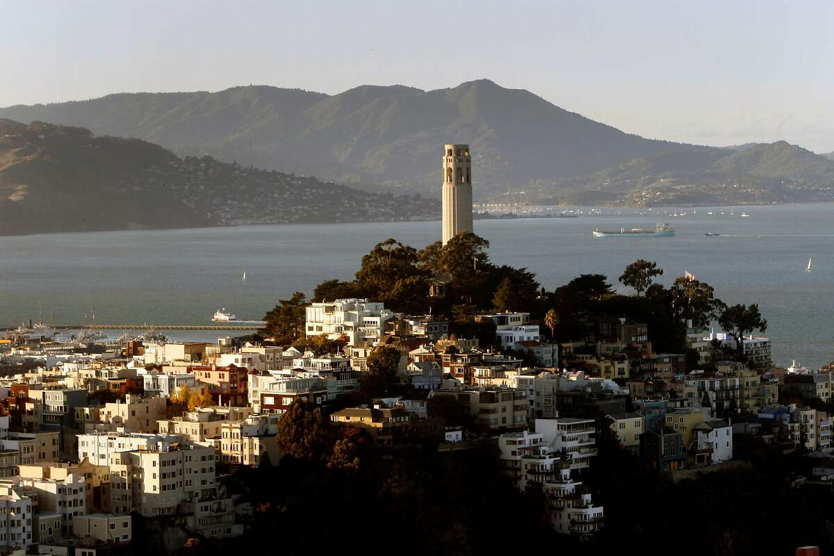 Coit Tower was built in atop Telegraph Hill in 1933 at the bequest of Lillie Hitchcock Coit, to beautify the city and pay tribute to its firefighters.