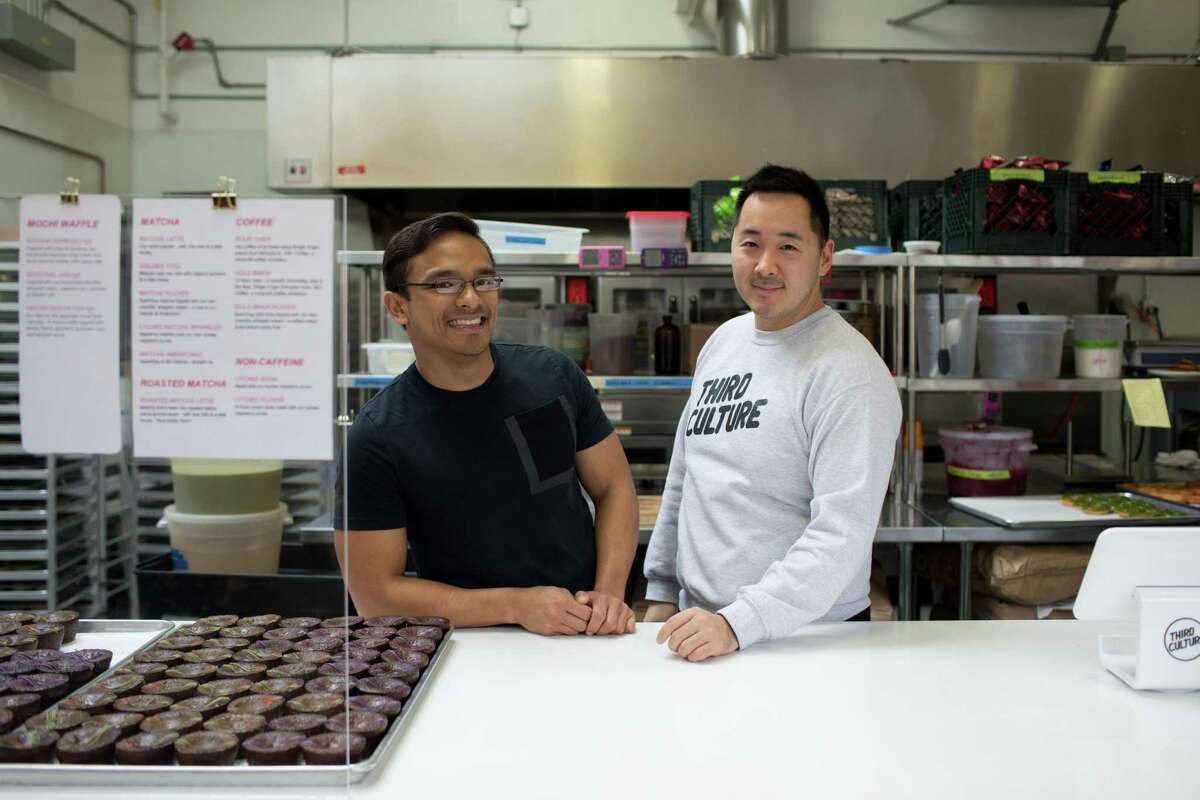 Third Culture Bakery owners Sam Butarbutar and Wenter Shyu with their popular mochi muffins in 2019. They are “reevaluating” their mochi muffin trademark.