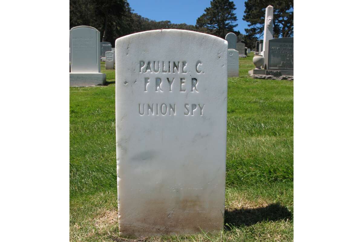 The gravestone of Pauline Cushman in the San Francisco National Cemetery in the Presidio. Cushman died in 1893.