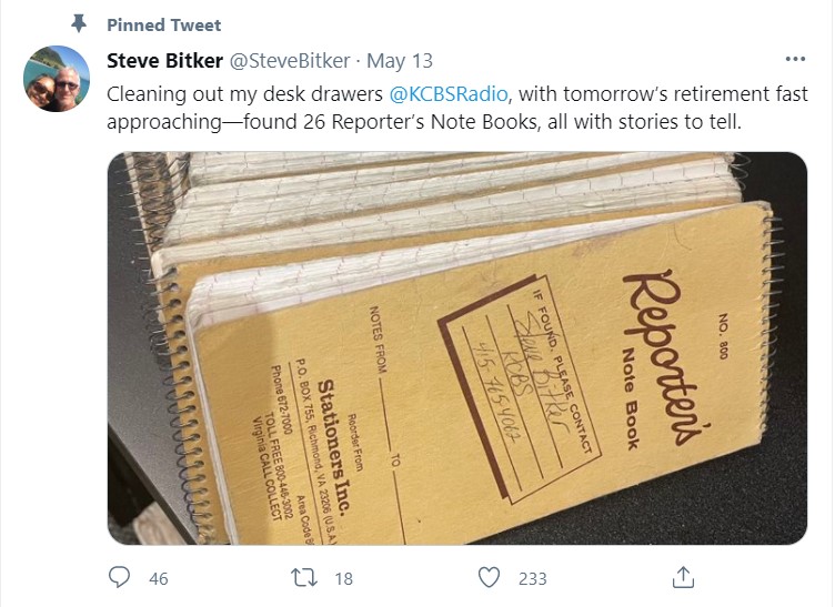 Longtime KCBS Radio anchor Steve Bitker, a Bay Area sports fixture, is retiring